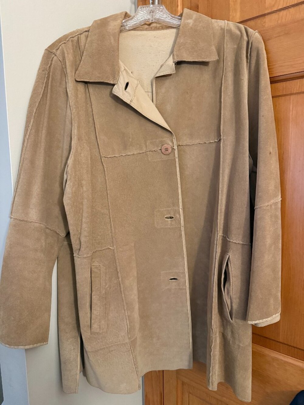 Nordstrom Sueded Leather Women's Suit Jacket (Size 2X)